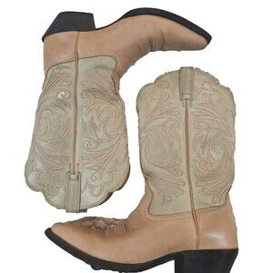 Ariat Women's Green & Brown Cowboy Boots size 7.5 B Cowgirl